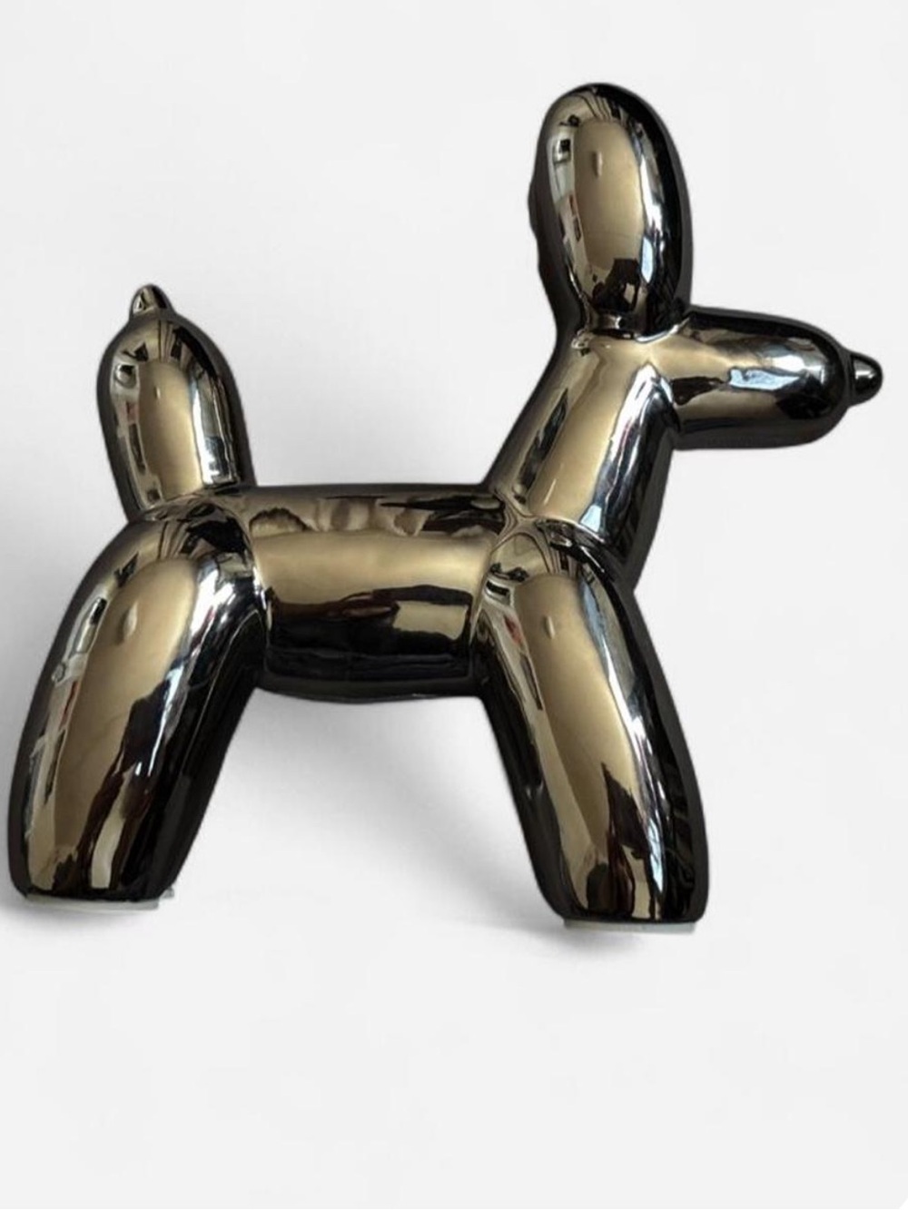 Glossy Silver Balloon Dog Sculpture - Home Accents Decor